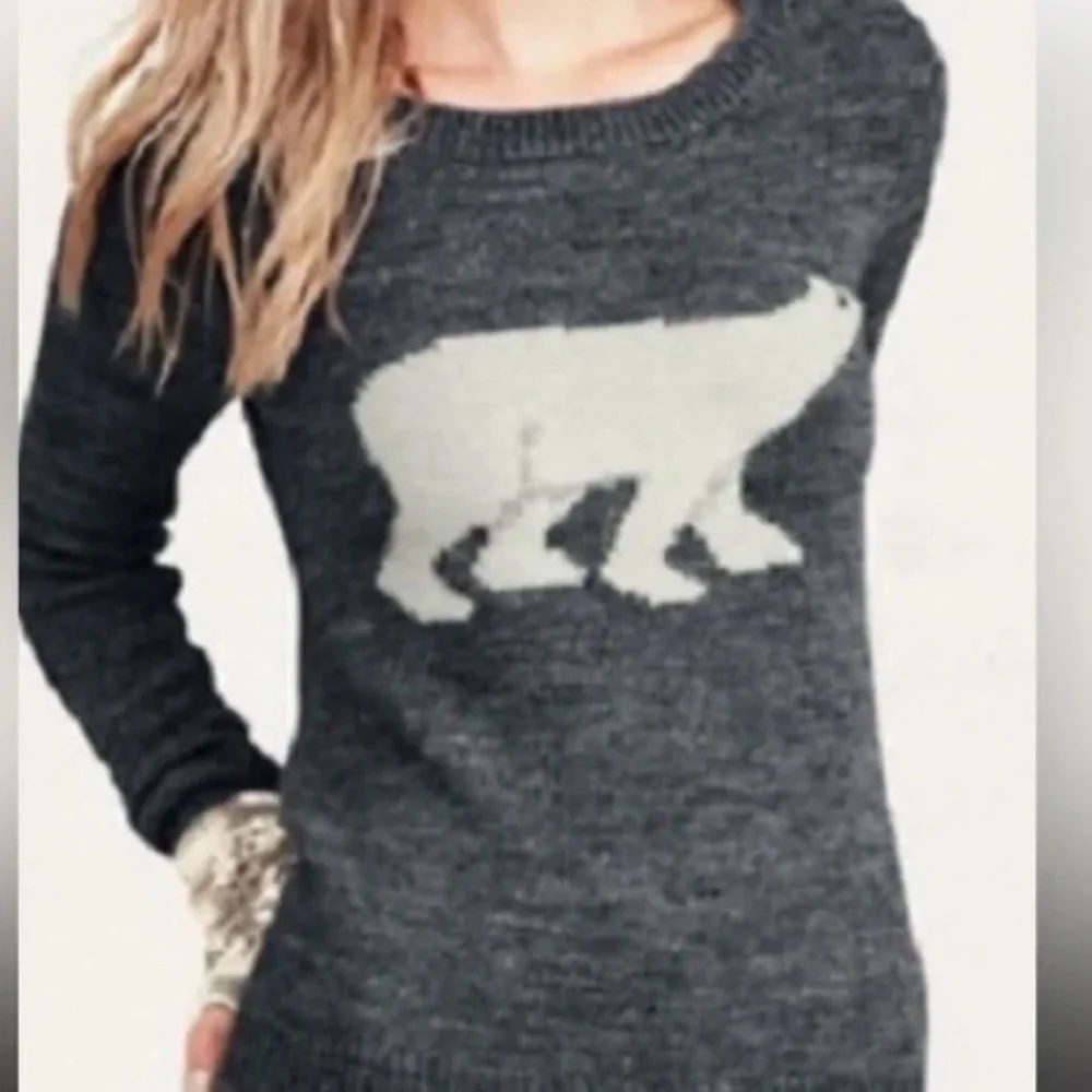 Garnet Hill wool alpaca blend sweater size small polar bear